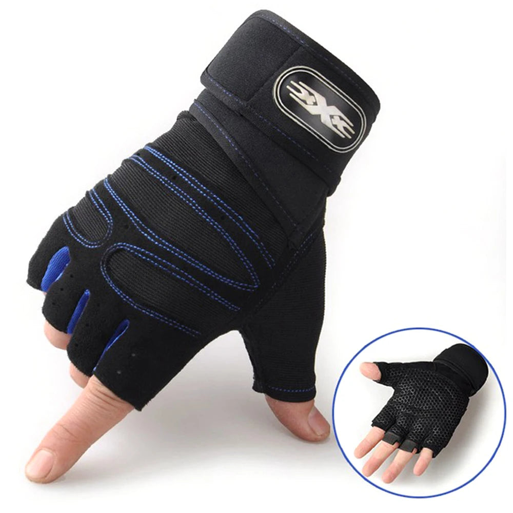 Body Building Half Finger Non-Slip Gloves Wrist Support Weightlifting Sports