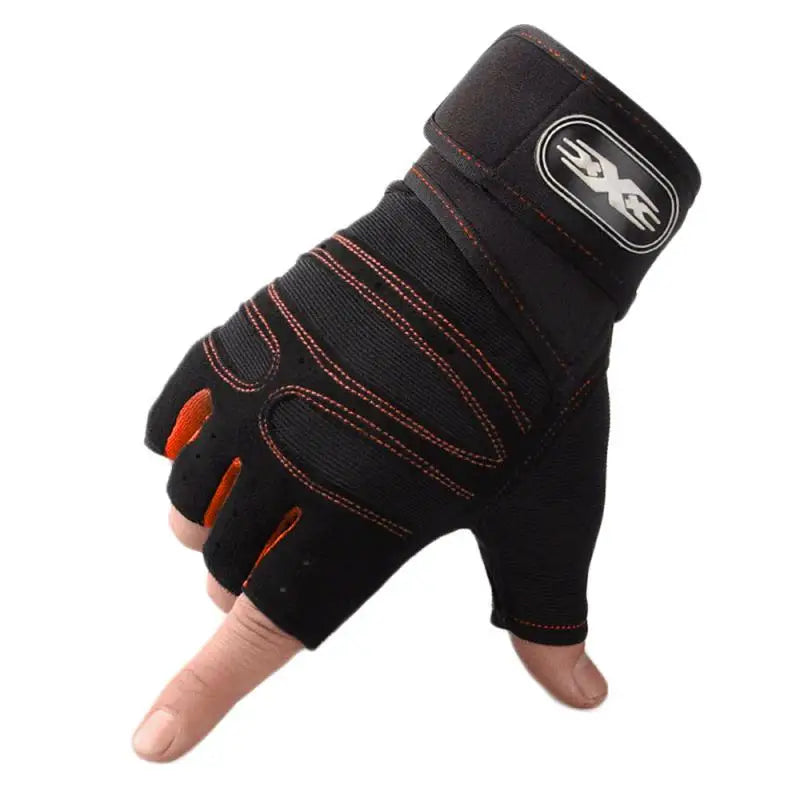 Body Building Half Finger Non-Slip Gloves Wrist Support Weightlifting Sports