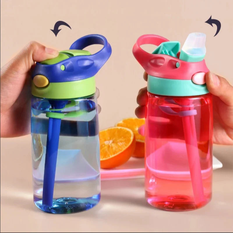 480ml Kids Water Bottle with Straw – Portable Sports & Travel Drink Cup