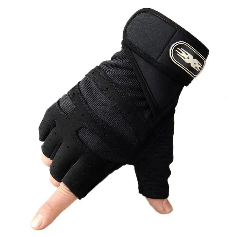 Body Building Half Finger Non-Slip Gloves Wrist Support Weightlifting Sports