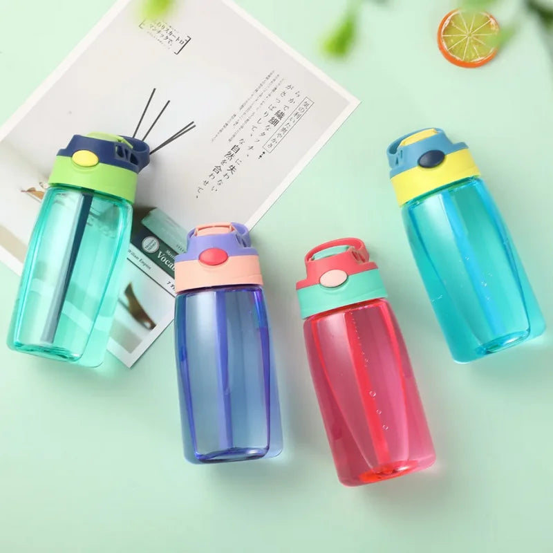 480ml Kids Water Bottle with Straw – Portable Sports & Travel Drink Cup