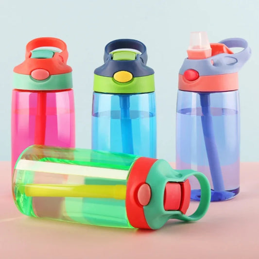 480ml Kids Water Bottle with Straw – Portable Sports & Travel Drink Cup