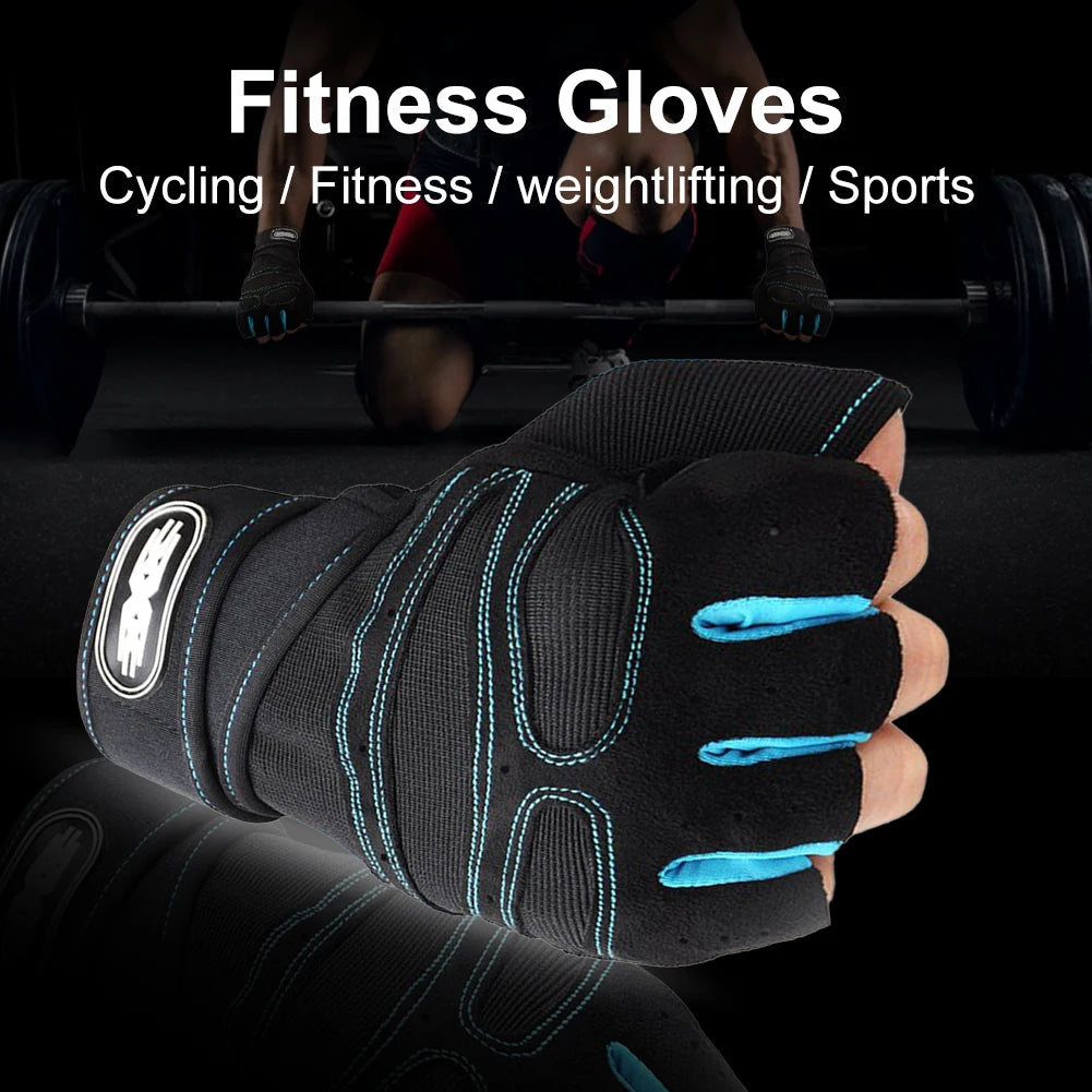 Body Building Half Finger Non-Slip Gloves Wrist Support Weightlifting Sports