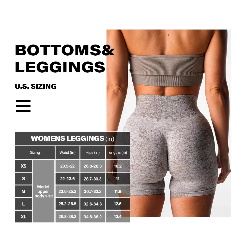 Digital Seamless Shorts Women Soft Workout Tights Fitness Outfits